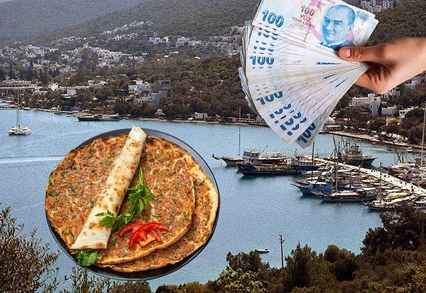 Yaz gelince Bodrum'un lahmacun fiyatları gündeme gelmezse olmaz biliyorsunuz. En son bu sezon başında Türkbükü'ndeki bir işletmede 2 lahmacun ve 1 ayranın fiyatı 950 TL olarak güncellenmişti.