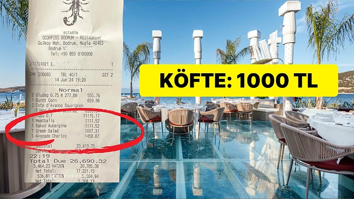 Bodrum'un Ünlü Mekanına Ait Adisyondaki Fiyatlar Görenlerin Dudağını Uçuklatıyor