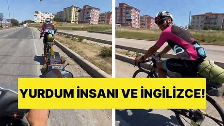 Bisikletiyle Türkiye’yi Turlayan İsviçreli Gezgini Gören Vatandaşın İngilizce ile İmtihanı Güldürdü