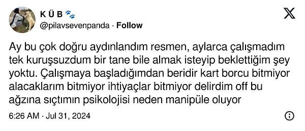 Paylaşım, sosyal medya kullanıcıları arasında geniş bir yankı uyandırdı. Birçok kişi, çalışanların karşılaştığı maddi zorlukları ve yüksek borç yükünü dile getirirken,