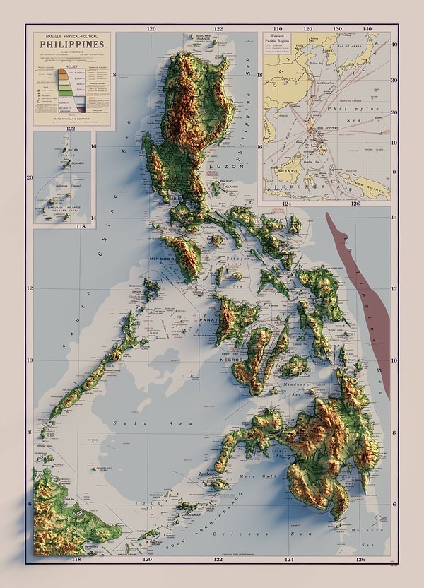 5. Filipinler haritasının üç boyutlu hali.