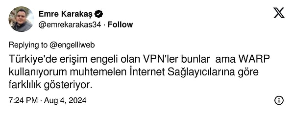 Bazı kullanıcılar ise listenin aksine internet sağlayıcılarına göre farklılık gösterebildiğini söyledi.