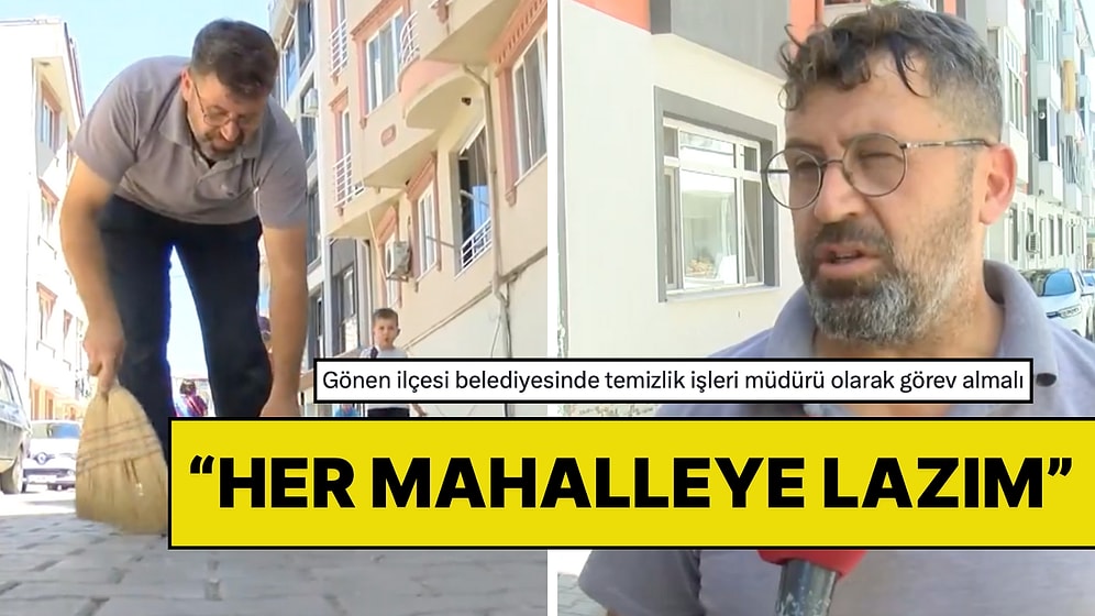 Tek Bir Çöp Göremezsiniz! Evinin Olduğu Mahalleyi Günde 3 Kere Süpüren Vatandaş Sosyal Medyanın Gündeminde