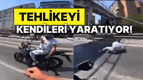 Avcılar'da Birbirini Gaza Getiren Motorcuların Aksiyonu Kazayla Sonuçlandı