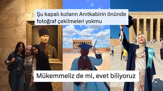 Anıtkabir'e Giden Başörtülü Kadınları Eleştiren Kişiye Gelen Fotoğraflı Yanıtlar