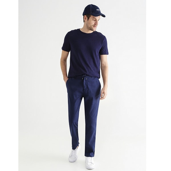 Fabrika Lacivert Erkek Bağlamalı Basic Chino Pantolon