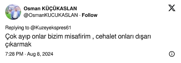 "Onlar bizim misafirimiz"