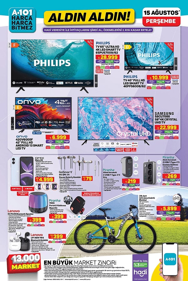 Philips 65" Ultra HD 4K Led Smart Tv 28.999 TL