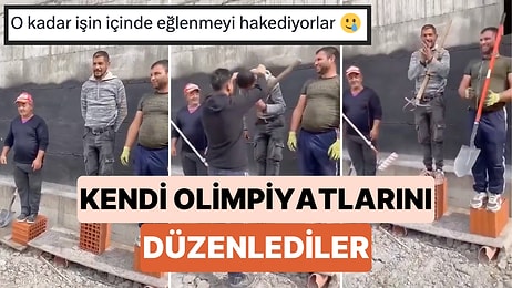 Kendi Olimpiyatlarını Yaptılar: İnşaat İşçileri En İyi Çalışan Arkadaşları İçin Madalyası Töreni Düzenledi