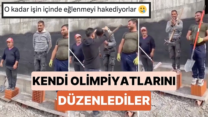 Kendi Olimpiyatlarını Yaptılar: İnşaat İşçileri En İyi Çalışan Arkadaşları İçin Madalyası Töreni Düzenledi