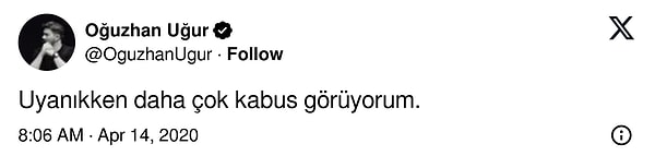 Oğuzhan Uğur, 2020'de attığı ve binlerce kişinin beğendiği tweetini tam 4 yıl sonra yeniden paylaştı.