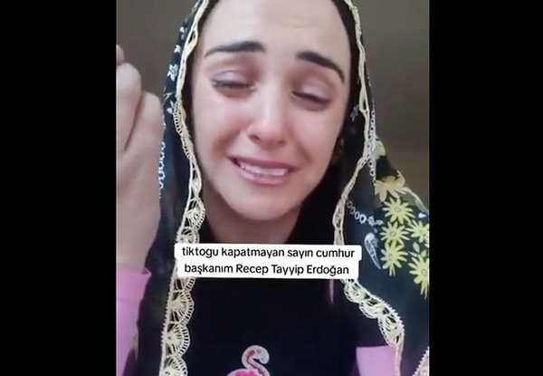 TikTok'un kapanacağını duyan bir TikTok kullanıcısı, ağlayarak Cumhurbaşkanı Erdoğan'a yalvardı.