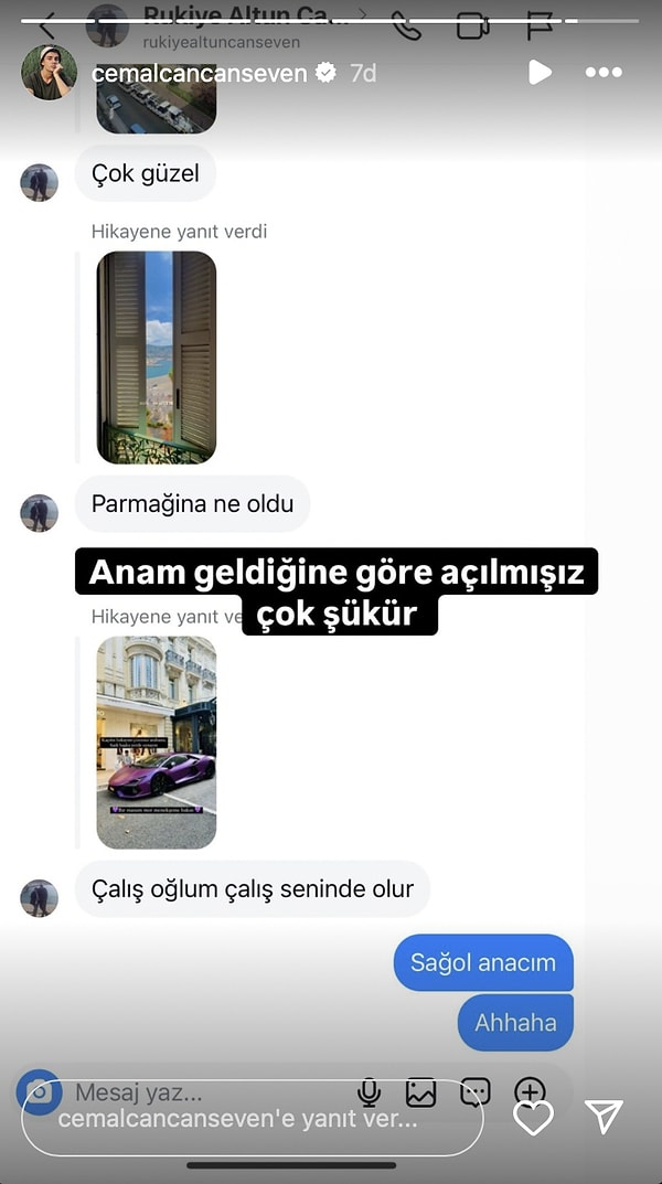 Cemal Can Canseven, Instagram'ın açılışını annesiyle doğruladı.