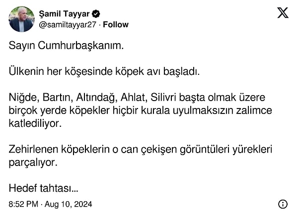 Şamil Tayyar'ın paylaşımı: