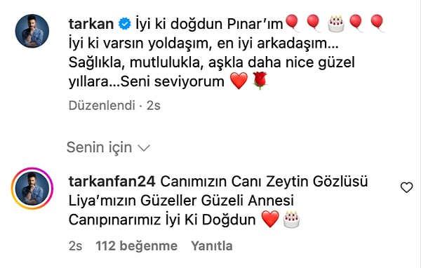 Tarkan'ın paylaştığı fotoğrafa yazdığı açıklamayı da şöyle bırakalım🩷