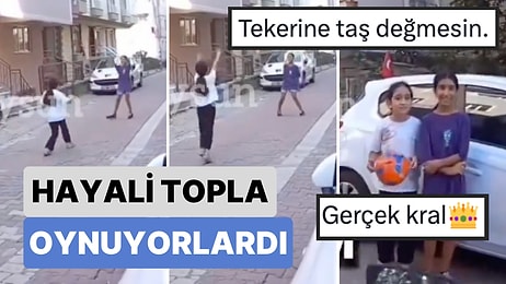 Sokakta Hayali Bir Topla Voleybol Oynayan İki Çocuğa Oradan Geçen Kuryenin Yaptığı Jest Beğeni Topladı