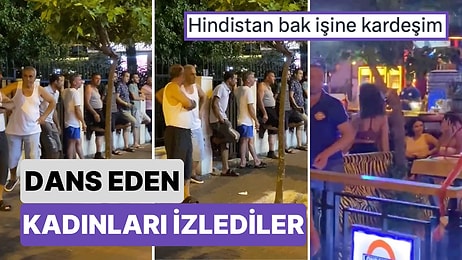 Alanya'da Barlar Sokağı'nda Dans Eden Kadınları İzlemek İçin Duvar Dibini Mesken Tuttular