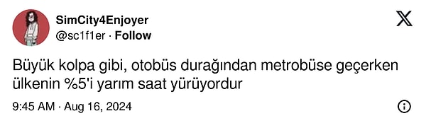 Sahiden, otobüs durağından metrobüse geçerken kat edilen mesafe sayılmıyor mu? 👇