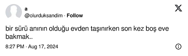 Kimi de, uzun yıllar boyunca anılar biriktirilen bir mekanın ve geçmişin geride bırakılmasının verdiği duygusal yükü dile getirdi.