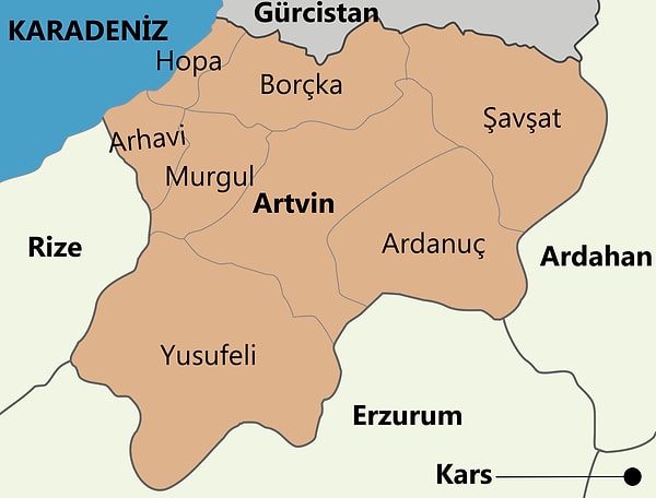 Arhavi, Borçka ve Yusufeli gibi ilçelerin verildiği soruda hangi ilimize ait ilçelerdir, diye soruldu.