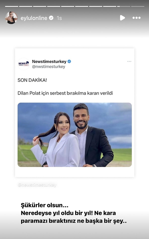 Tahliye haberini "şükürler olsun" diyen Öztürk "Neredeyse yıl oldu bir yıl! Ne kara paramızı bıraktınız ne başka bir şey" diyerek sert çıktı.