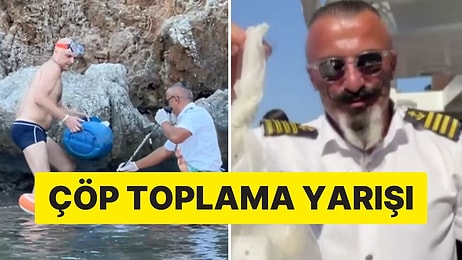 Alanya'da Lüks Yatla Tura Çıkan Turistler Çöp Toplamak İçin Yarıştı: Hem Eğlendiler Hem Farkındalık Yarattılar