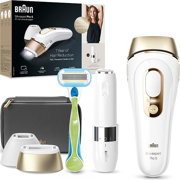 Braun Ipl Silk·expert Pro 5, Evde Tüy Alma, Çanta, Venus Tıraş Makinesi, 2 Başlık Ile, PL5146