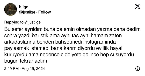 Sosyal medyada sevgilisinin kendisini paylaşmadığını da iddia ediyor. Kim olsa ufaktan bir şüphelenir, evet!