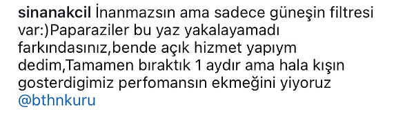 Sinan Akçıl'ın paylaşımına düştüğü not bu şekilde👇