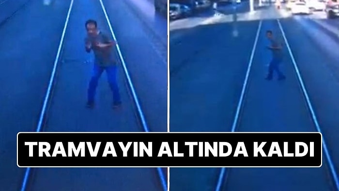 İzmit'te Tramvayın Yayaya Çarptığı Feci Kaza Kamerada