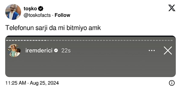 FIFA mevzusunun izleri silindi, dostlar arasındaki tatlı atışma rafa kalktı derken, Twitter fenomeninin bugün attığı tweet fitili ateşledi. Toşko, ünlü şarkıcının ardı ardına birçok hikaye paylaşmasını böyle eleştirdi👀