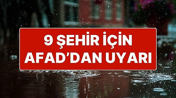 İçişleri Bakanlığı Afet ve Acil Durum Yönetimi Başkanlığı (AFAD), Meteoroloji Genel Müdürlüğü'nün Samsun'da turuncu, Sivas, Yozgat, Kayseri, Malatya, Tokat, Amasya, Sinop ve Ordu'da sarı kodlu yağış uyarısı yaptığını belirterek, tüm kurumların teyakkuz halinde gelişmeleri takip ettiğini açıkladı.