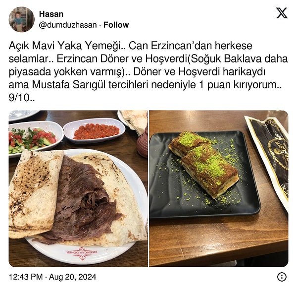 18. Erzincan'dan döner.