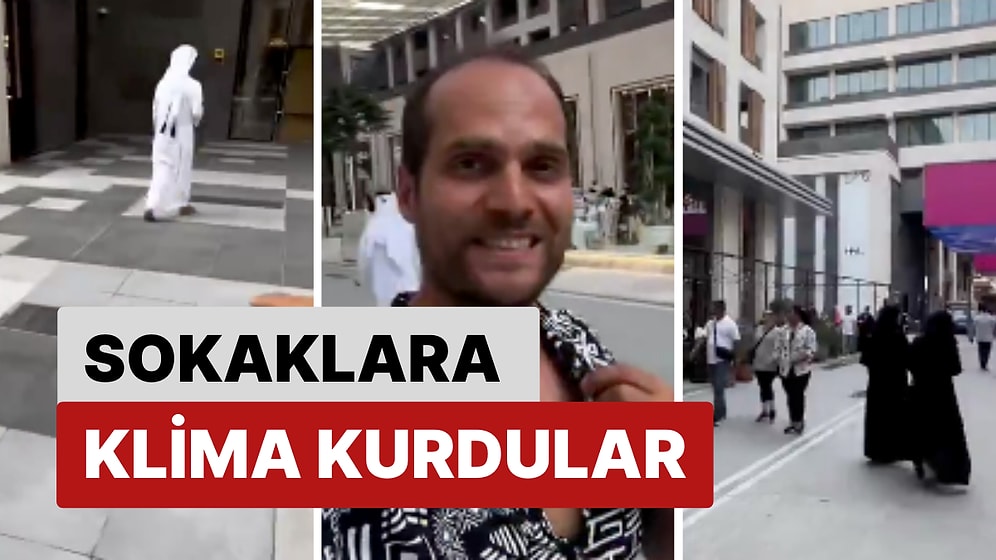 Bir Sosyal Medya Kullanıcısı Katar Sokaklarını Serinletmek İçin Kurulan Klimaları Tanıttı