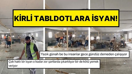 Fikirtepe’de İnşaat İşçileri Kirli Servis Edilen Yemeklere Tepkilerini Yemekhaneyi Dağıtarak Gösterdi