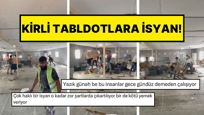 Fikirtepe’de İnşaat İşçileri Kirli Servis Edilen Yemeklere Tepkilerini Yemekhaneyi Dağıtarak Gösterdi