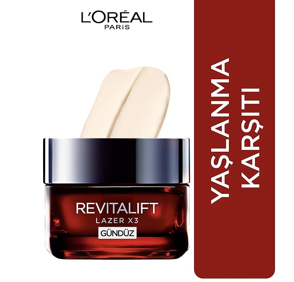 3. L'Oréal Paris Revitalift Lazer X3 Yoğun Yaşlanma Karşıtı Gündüz Bakım Kremi