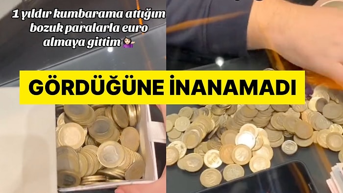 Bir Yıl Boyunca Biriktirdiği Bozuk Paraları Euro'ya Çevirmek İsteyen Kadın Şoke Oldu