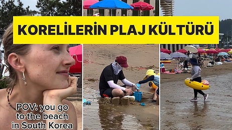 Korelilerin Güneşten Korunmak İçin Seçtiği Plaj Kombinleri Bir Turistin Dikkatini Çekti