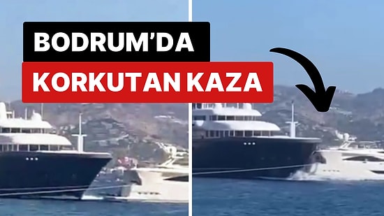 Bodrum'da Korkutan Kaza: Milyon Dolarlık Mega Yat Önünde Bulunan Motoru Ezdi!
