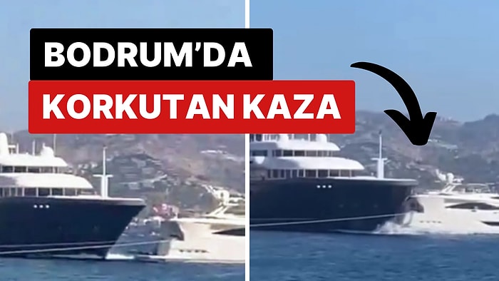 Bodrum'da Korkutan Kaza: Milyon Dolarlık Mega Yat Önünde Bulunan Motoru Ezdi!