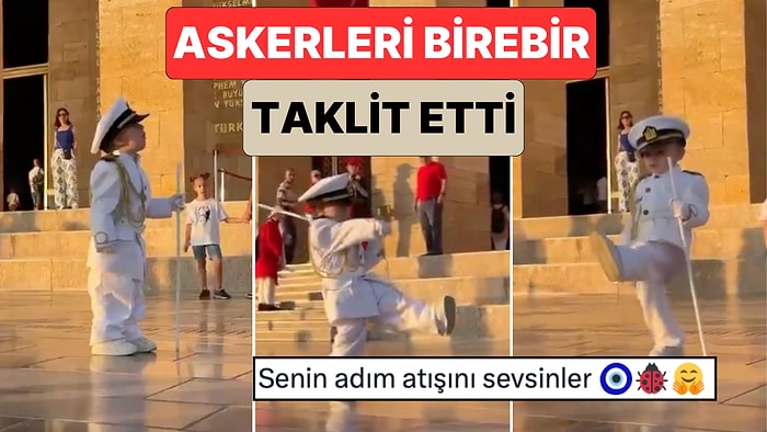 Bir Miniğin Askerlerin Nöbet Değişimini Birebir Taklit Ettiği Anları İzlerken Ekranı Isırmak İsteyeceksiniz