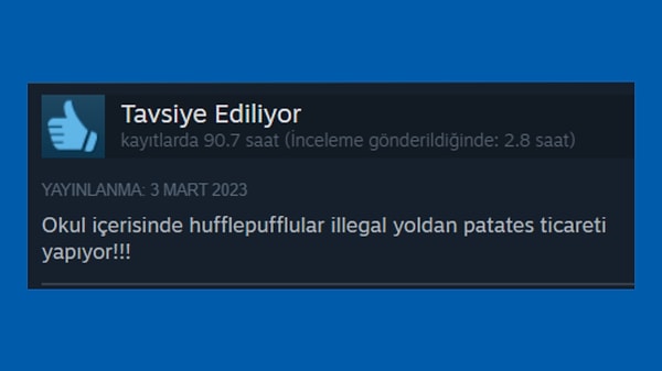 Hufflepuff'ların bu güleç yüzlerinin arkasında karanlık işler döndüğü çok bariz zaten de neyse...