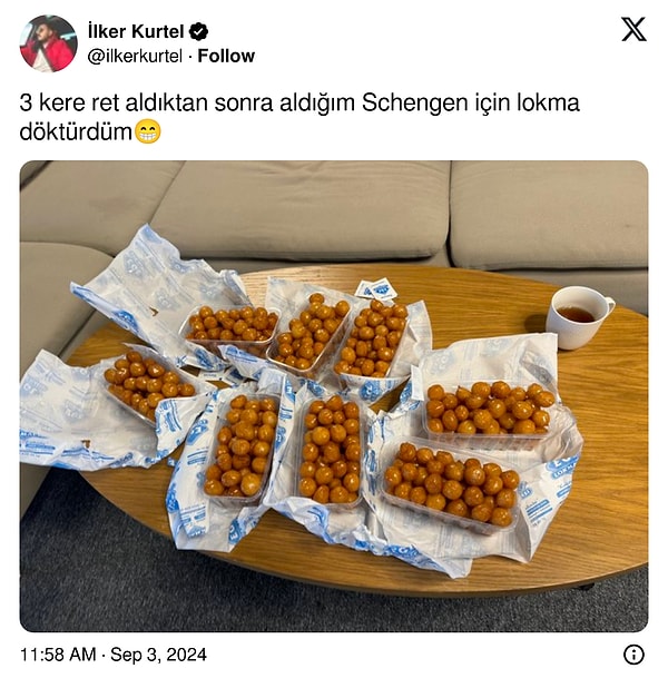 Hal böyle olunca, 3 kez vize reddi yiyen bir kişi, sonunda vizesine kavuşunca lokma döktürme kararı aldı!