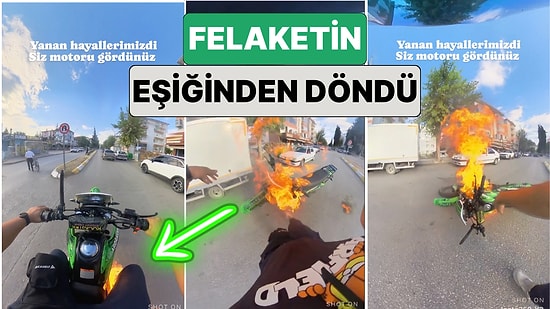 Motoru ile Yolculuk Yaparken Felaketin Eşiğinden Döndü: Kısa Devre Yapan Motor Genç Üzerindeyken Alev Aldı