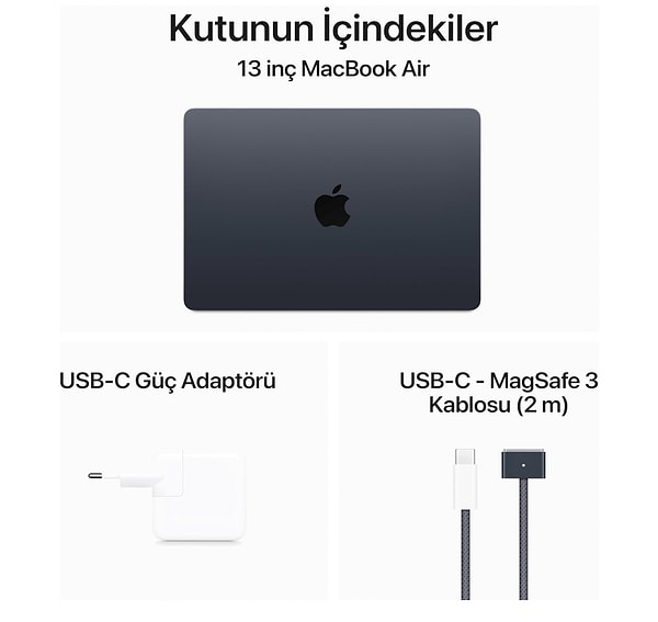 9. Apple 2024 M3 çipli 13 inç MacBook Air Laptop: 13.6 inç Liquid Retina Ekran, 8 GB Birleşik Bellek, 256 GB SSD Depolama