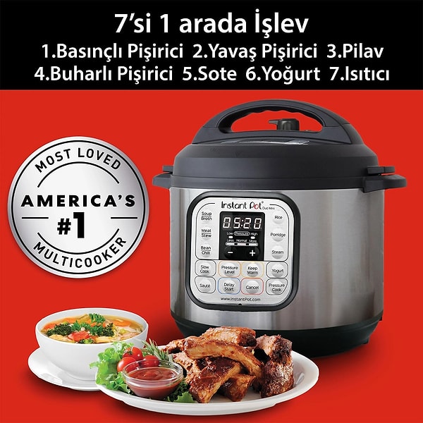 9. Instant Pot Duo 7'si 1 Arada Akıllı Pişirici, 5.7 L