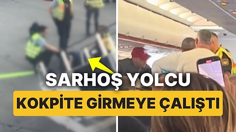 Uçakta Panik Anları! Sarhoş Yolcu 30.000 Fitte Kokpite Girmeye ve Çıkış Kapısını Açmaya Çalıştı!