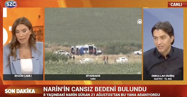 Sözcü TV yayınına katılan gazeteci Erdinç ayrıca "Narin'in ailesi güçlü bir aileydi. Bu yüzden köydeki hiçbir aile de konuşamıyordu. Hatta tutuklanan amcayı aile üyeleri cezaevinde ziyaret ediyordu. Bu cinayetin içinden aileye mensup kişiler çıkacaktır" ifadelerini kullandı.