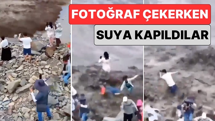 Günlerdir Tayfun Felaketiyle Mücadele Eden Çin'de Gelgit'i Görüntülemek İsteyen Bir Grup Suya Kapıldı